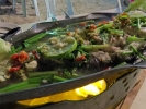 bamboo restaurant, white sand beach