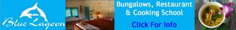Blue Lagoon. Laid Back Bungalows, Restaurant & Cooking School.  Slow Down Your Life