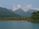 Wai Chaek beach on the south coast of koh Chang, seen from the sea in February