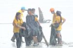 Cleaning the beach