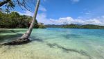 Views from the small white sand beach
