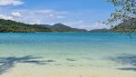 Views from the small white sand beach