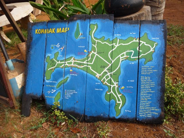 Hand painted koh mak island map