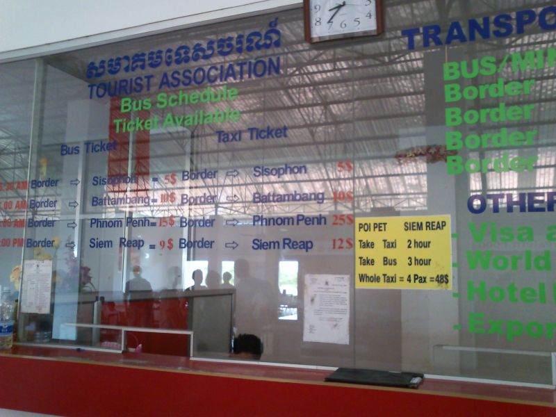Bus timetable from passenger terminal