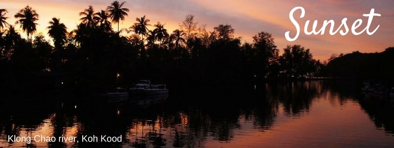 Sunset over Klong Chao river, Koh Kood