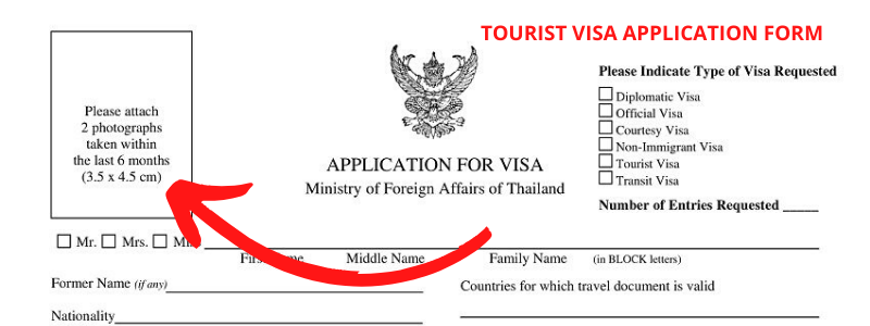 tourist visa application form for thailand