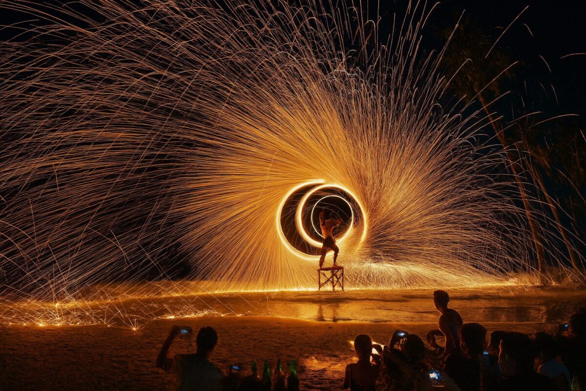 Beachfront fireshow on Koh Mak